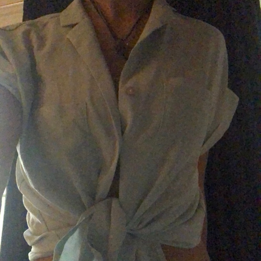 Sheer blue button down top. Womens A New Day XS.